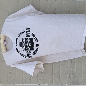 Vintage T-shirt NYC MTA  By KR.ONE Graffiti Artist. See Tag Name On Back. Sz LG.